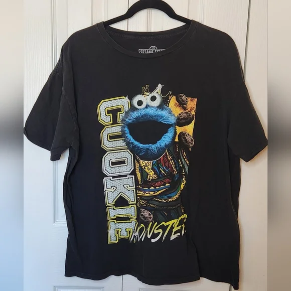 Sesame Street Cookie Monster t-shirt black tee - Picture 1 of 4